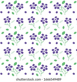 Patrón floral con flores y hojas