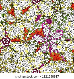 Floral pattern with flowers and leaves. Cute pattern with small flowers. Vector illustration.