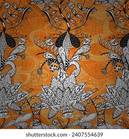 Floral pattern with flowers and leaves. Cute pattern with small flowers. vector illustration 