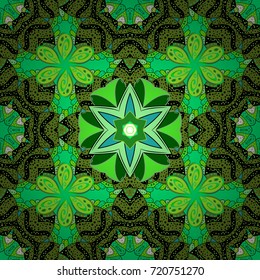 Floral pattern with flowers and leaves. Cute pattern with small flowers. Vector illustration.