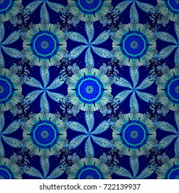 Floral pattern with flowers and leaves. Cute pattern with small flowers. Vector illustration.