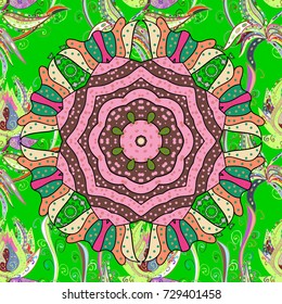 Floral pattern with flowers and leaves. Cute pattern with small flowers. Vector illustration.