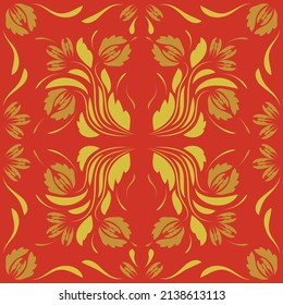 Floral pattern with flowers and leaves  Fantasy flowers Abstract Floral geometric fantasy                  