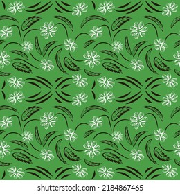 Floral pattern with flowers and leaves  Fantasy flowers Abstract Floral geometric fantasy     