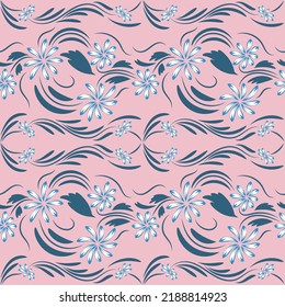 Floral pattern with flowers and leaves  Fantasy flowers Abstract Floral geometric fantasy   