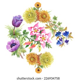 Floral pattern with flowers and leaves on white background vector illustration