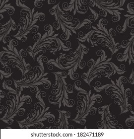 Floral pattern. Flowers on a black background.