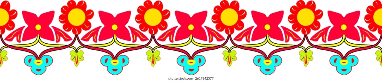 floral pattern with flowers. red floral pattern. floral pattern that can be repeated