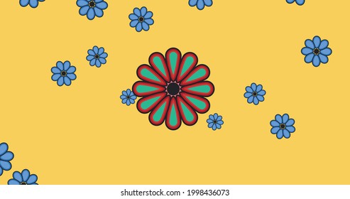 floral pattern flowers spring print graphic summer yellow background
