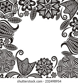 Floral pattern frame vector illustration