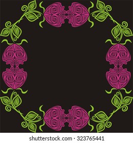 Floral pattern frame vector illustration