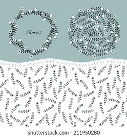 floral pattern. garland of flowers