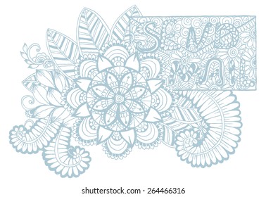 Floral pattern in gentle color. Doodle flowers