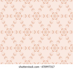 floral pattern of geometric elements. seamless pattern. beige, pastel color. vector illustration. design for printing, presentation, textile industry.