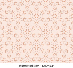 floral pattern of geometric elements. seamless pattern. beige, pastel color. vector illustration. design for printing, presentation, textile industry.