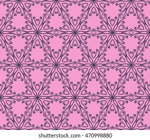 floral pattern of geometric elements. seamless pattern. purple color. vector illustration. design for printing, presentation, textile industry.