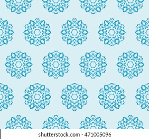 floral pattern of geometric elements. seamless pattern. blue color. vector illustration. design for printing, presentation, textile industry.