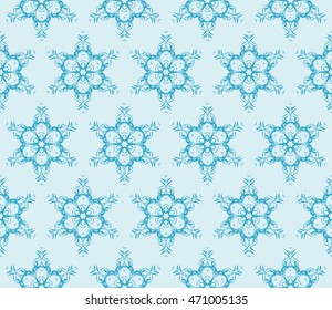 floral pattern of geometric elements. seamless pattern. blue color. vector illustration. design for printing, presentation, textile industry.