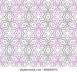 floral pattern of geometric elements. seamless pattern. purple gradient color. vector illustration. design for printing, presentation, textile industry.