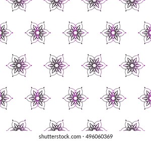 floral pattern of geometric elements. seamless pattern. purple gradient color. vector illustration. design for printing, presentation, textile industry.