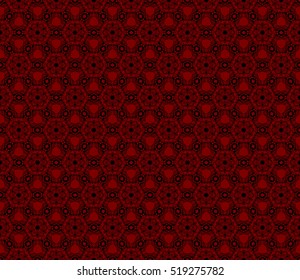 floral pattern of geometric elements. seamless pattern. black and red color. vector illustration.