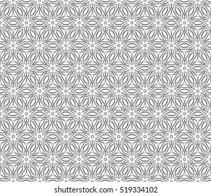floral pattern of geometric elements. seamless pattern. black and white color. vector illustration.
