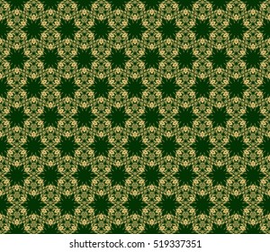floral pattern of geometric elements. seamless pattern. green color. vector illustration.