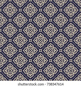 Floral pattern gold and black-blue ornament graphic modern pattern seamless background