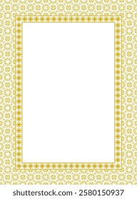 Floral pattern gold design with frame, blank for decoration, hand drawn style, natural theme. flower border design.