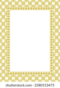 Floral pattern gold design with frame, blank for decoration, hand drawn style, natural theme. flower border design.