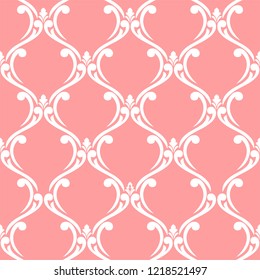 Floral pattern. graphic modern wallpaper baroque, damask. seamless pink and white vector background.