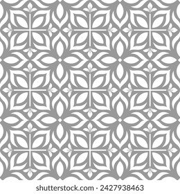 Floral pattern gray and white ornament graphic modern pattern seamless background