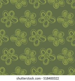 Floral pattern green