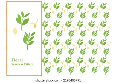 Floral Pattern green background fabric