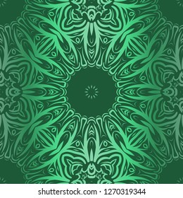Floral Pattern, Green color Design. For Design background, paper, fashion print. Vector Illustration.