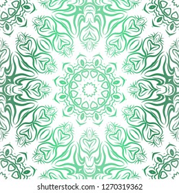 Floral Pattern, Green color Design. For Design background, paper, fashion print. Vector Illustration.