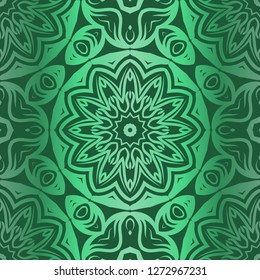 Floral Pattern, Green color Design. For Design background, paper, fashion print. Vector Illustration.