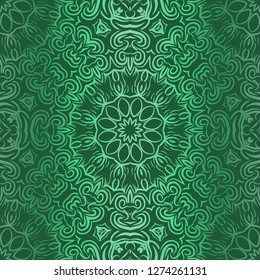 Floral Pattern, Green color Design. For Design background, paper, fashion print. Vector Illustration.