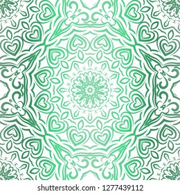 Floral Pattern, Green color Design. For Design background, paper, fashion print. Vector Illustration.