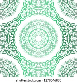 Floral Pattern, Green color Design. For Design background, paper, fashion print. Vector Illustration.