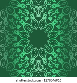 Floral Pattern, Green color Design. For Design background, paper, fashion print. Vector Illustration.