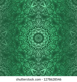 Floral Pattern, Green color Design. For Design background, paper, fashion print. Vector Illustration.