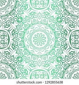 Floral Pattern, Green color Design. For Design background, paper, fashion print. Vector Illustration.