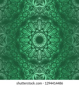 Floral Pattern, Green color Design. For Design background, paper, fashion print. Vector Illustration.