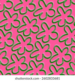 Floral Pattern Green Colour and peach background