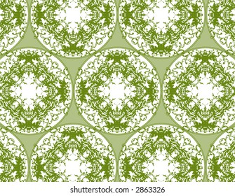 Floral pattern, green illustration