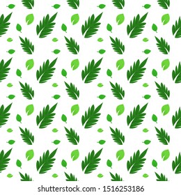 Floral pattern with green leaves