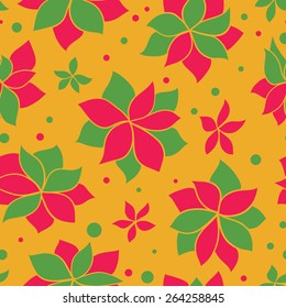 Floral pattern green pink