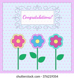 Floral pattern. Greeting card.