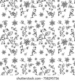 floral pattern hand drawing